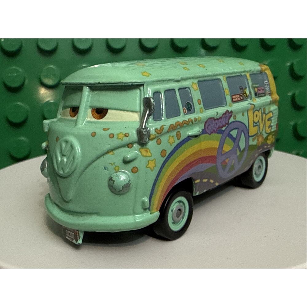 Disney Pixar Cars Fillmore 1:55 Diecast VW Bus Van Mattel Loose